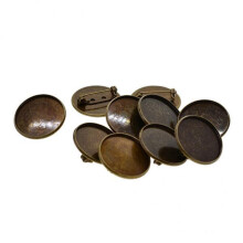 2x10Pcs 25mm Brooch Making Blank Cabochon Bezel Setting Trays for Badg