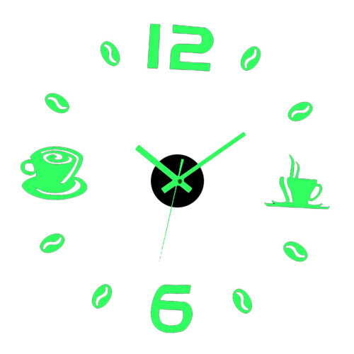 Frameless DIY Wall Quiet Clock 3D Mirror Sticker Decoration for Kitche 2