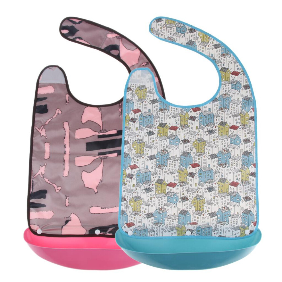 2 Pieces Extra Large Adult Bib Reusable Washable Clothing Mealtime Pro