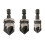 3pc 1/4" Hex 12, 16,19mm Countersink Power Drill Bit Bore Set for Wood 1
