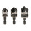 3pc 1/4" Hex 12, 16,19mm Countersink Power Drill Bit Bore Set for Wood 3