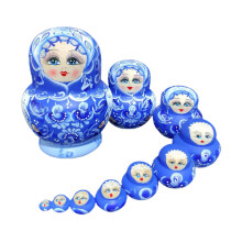 10x Russian Nesting Doll Beautiful Handmade for Tabletop Birthday Orna