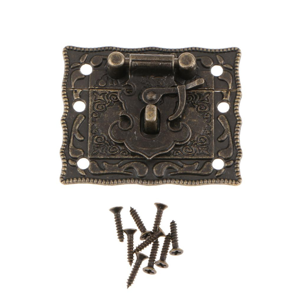 Antique Bronze Jewelry Wood Box Hasp Latch Lock Decorative Hasp Buckle 6901423083387