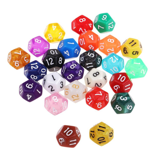 25 Pieces 12 Sided D12 Dice for Dungeons and Dragons DND RPG   Table G