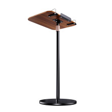 Wooden Book Stand Free Standing Metal Support Stable Base for Home Off