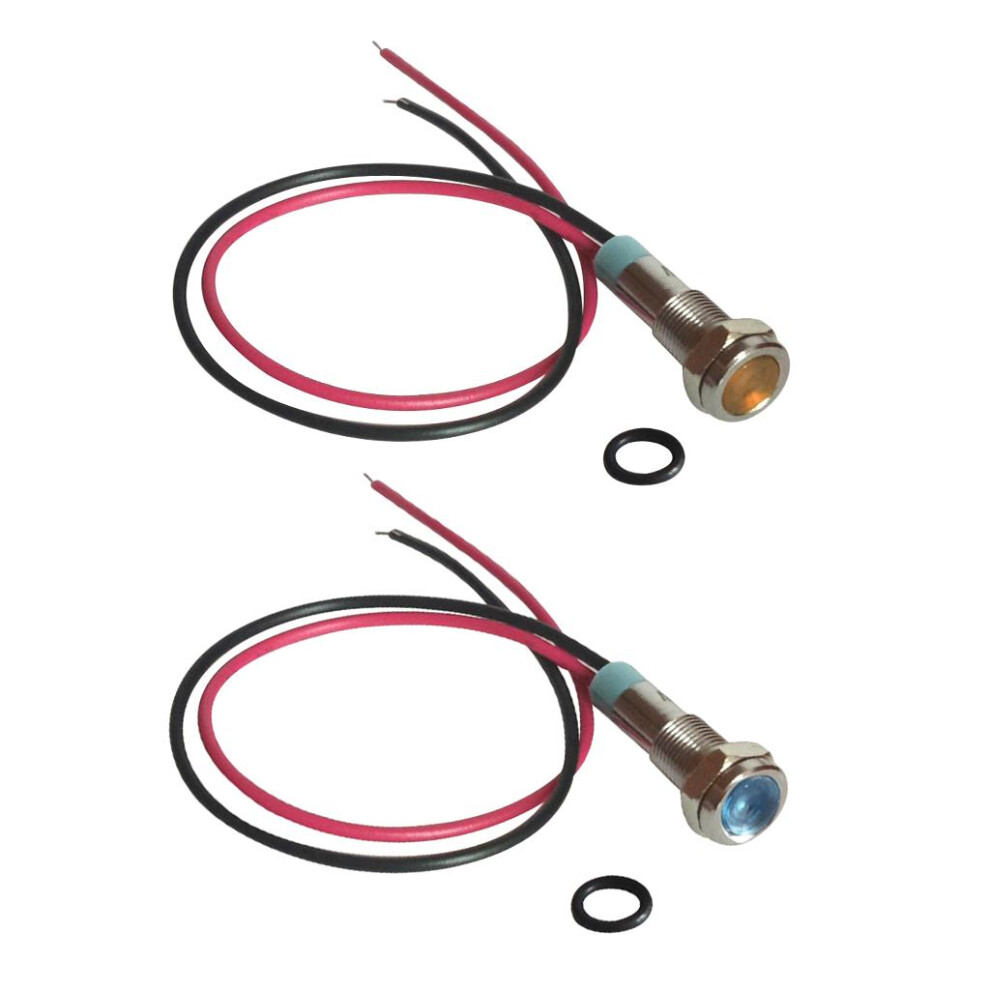 6Mm Led Metal Indicator Waterproof Signal Pilot Dash 6V Yellow+B Light/Yellow 6901423096431