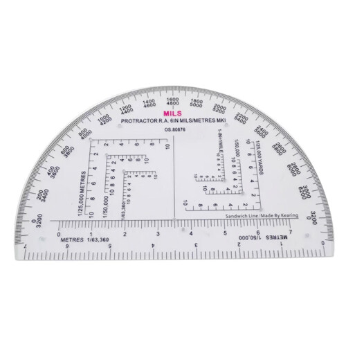 Half Round Protractor Transparent for Working Land Navigation Travelin