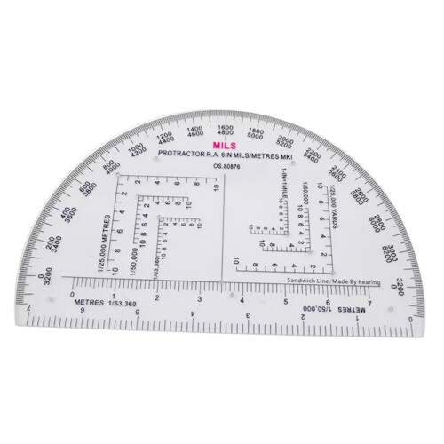 Half Round Protractor Transparent for Working Land Navigation Travelin 1