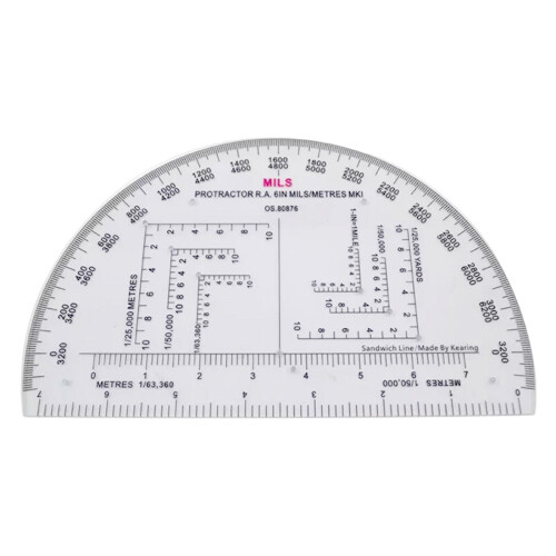 Half Round Protractor Transparent for Working Land Navigation Travelin 2
