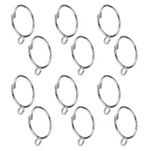 12 Pieces Rustproof Iron Curtain Drapery Rod Rings with Opening Design
