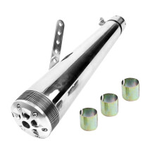 45mm Long Exhaust Motorcycle Slip-on Muffler Pipe Silver for Harley