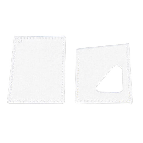2pcs Card Holder Case Acrylic Leather Craft Pattern Stencil Template D 1