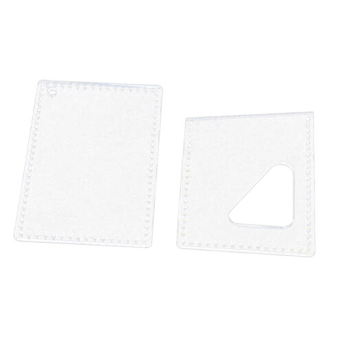 2pcs Card Holder Case Acrylic Leather Craft Pattern Stencil Template D 2