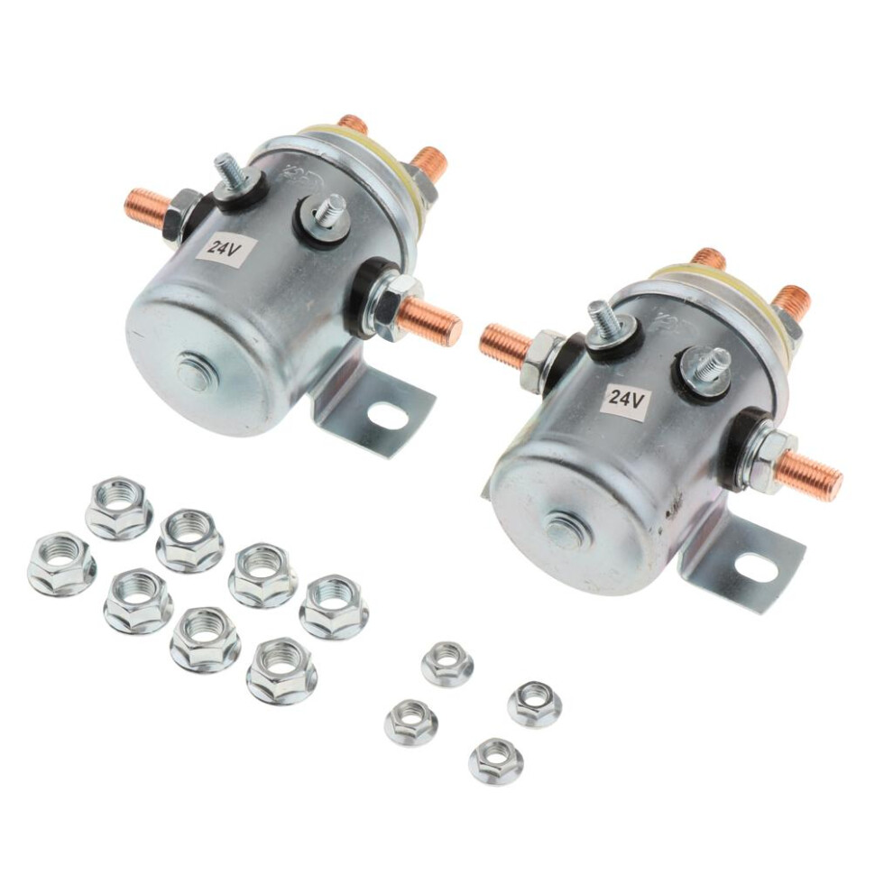 2X 200A 24V Continuous Duty Solenoid Relay 6 Terminal For Winch Motor 6901423110274