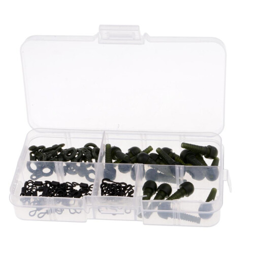 80pcs Running Rig Stop,Quick Change Clip, Carp Run Ring, Fishing Ring 1
