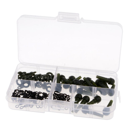 80pcs Running Rig Stop,Quick Change Clip, Carp Run Ring, Fishing Ring 2