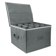 Stemware Storage Container with Dividers Box for Glassware Wine Glasse