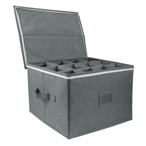 Stemware Storage Container with Dividers Box for Glassware Wine Glasse 2