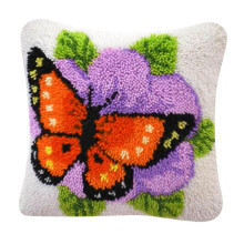 Butterfly Flower Latch Hook Kit for DIY Pillow Cover Sofa Cushion Cove