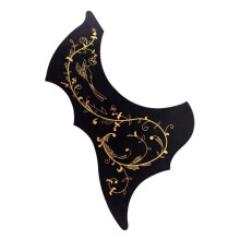 Left Handed 40/41'' Folk Guitar Pickguard Anti Scratch Plate Black+Gol