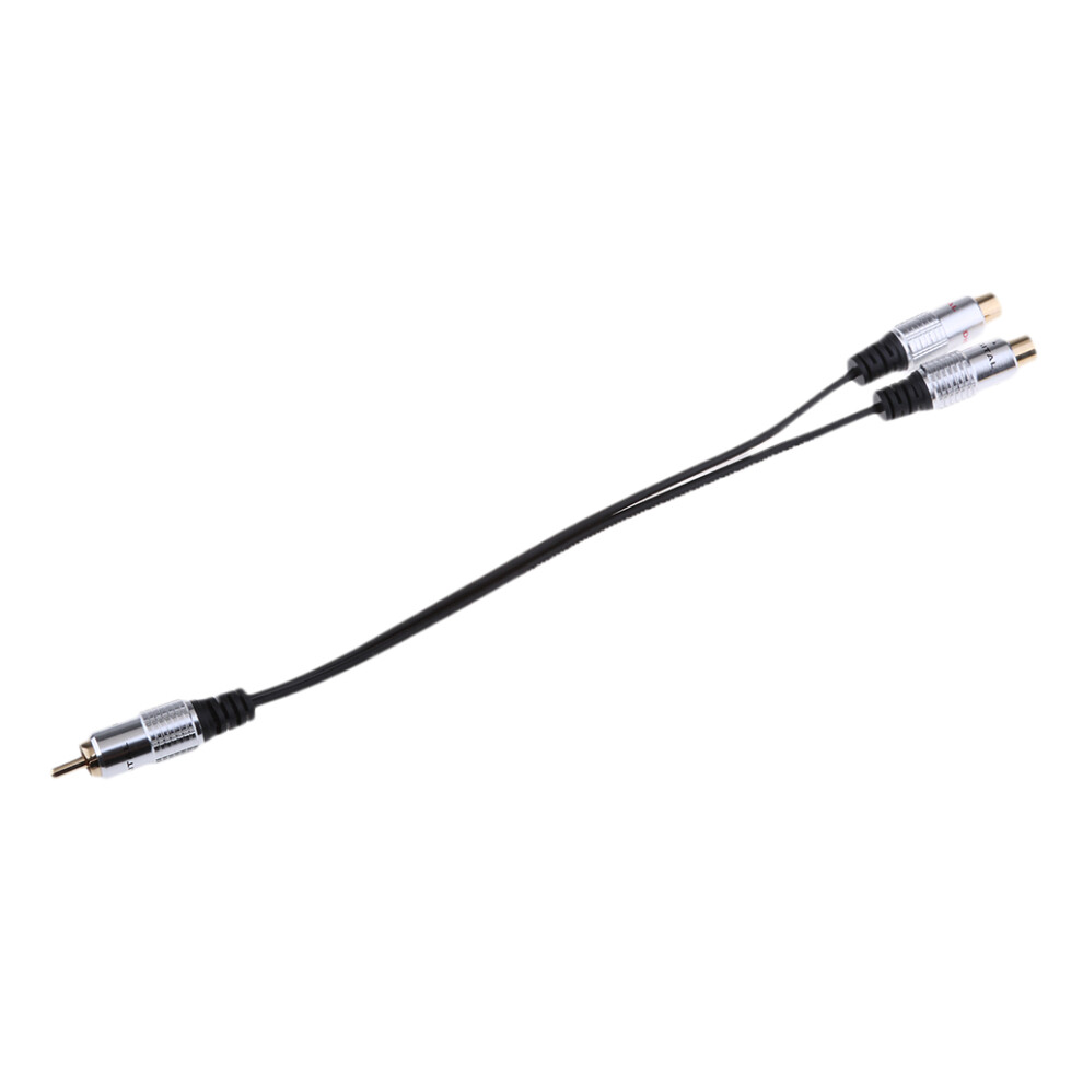 Premium Rca Male To 2-Rca Female Adapter Stereo Y Splitter Audio Cable Golden 6901423115309