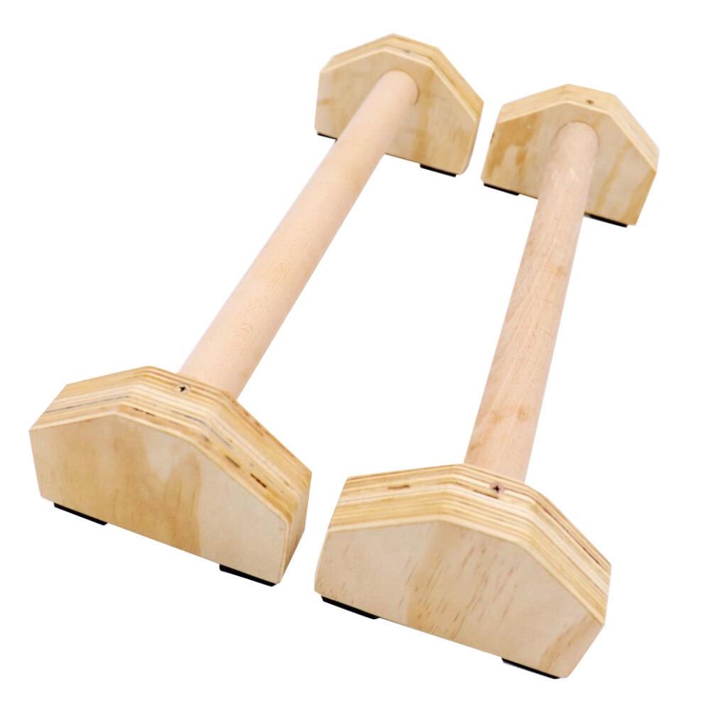 Wood Parallettes Non-Slip Yoga Gymnastic Training Tool Handstand Pushu