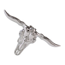 Steer Head Shape Western design Belt Buckle Argent Tone for Men