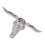 Steer Head Shape Western design Belt Buckle Argent Tone for Men 1