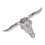 Steer Head Shape Western design Belt Buckle Argent Tone for Men 2