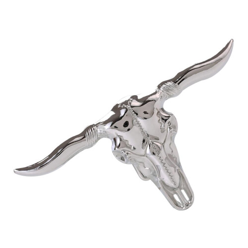 Steer Head Shape Western design Belt Buckle Argent Tone for Men 1