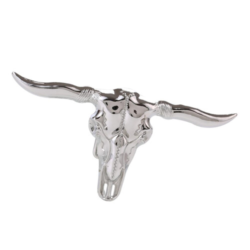 Steer Head Shape Western design Belt Buckle Argent Tone for Men 2
