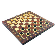 Portable Magnetic Wooden Chess Set Chess Checkers Backgammon Travel Ga