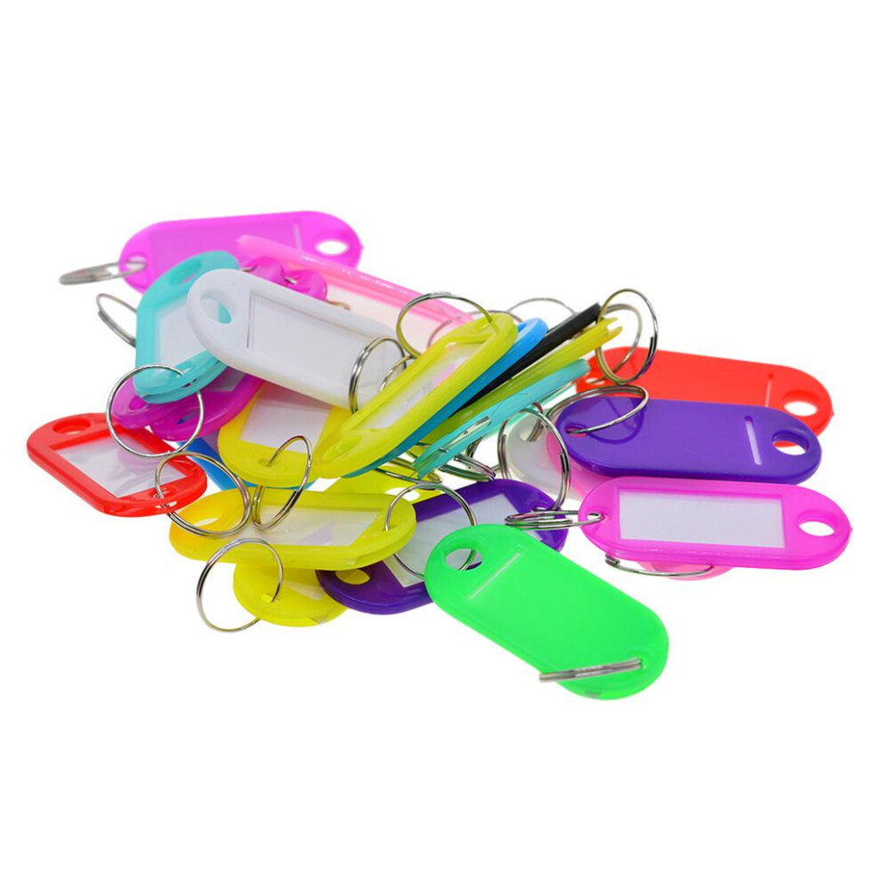50Pcs Assorted Color Key Id Name Card Tag With Label Window Key Split 6901423122215