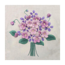 3D Pansy Flower Stumpwork Crafts DIY Embroidery Starter Kit for Beginn