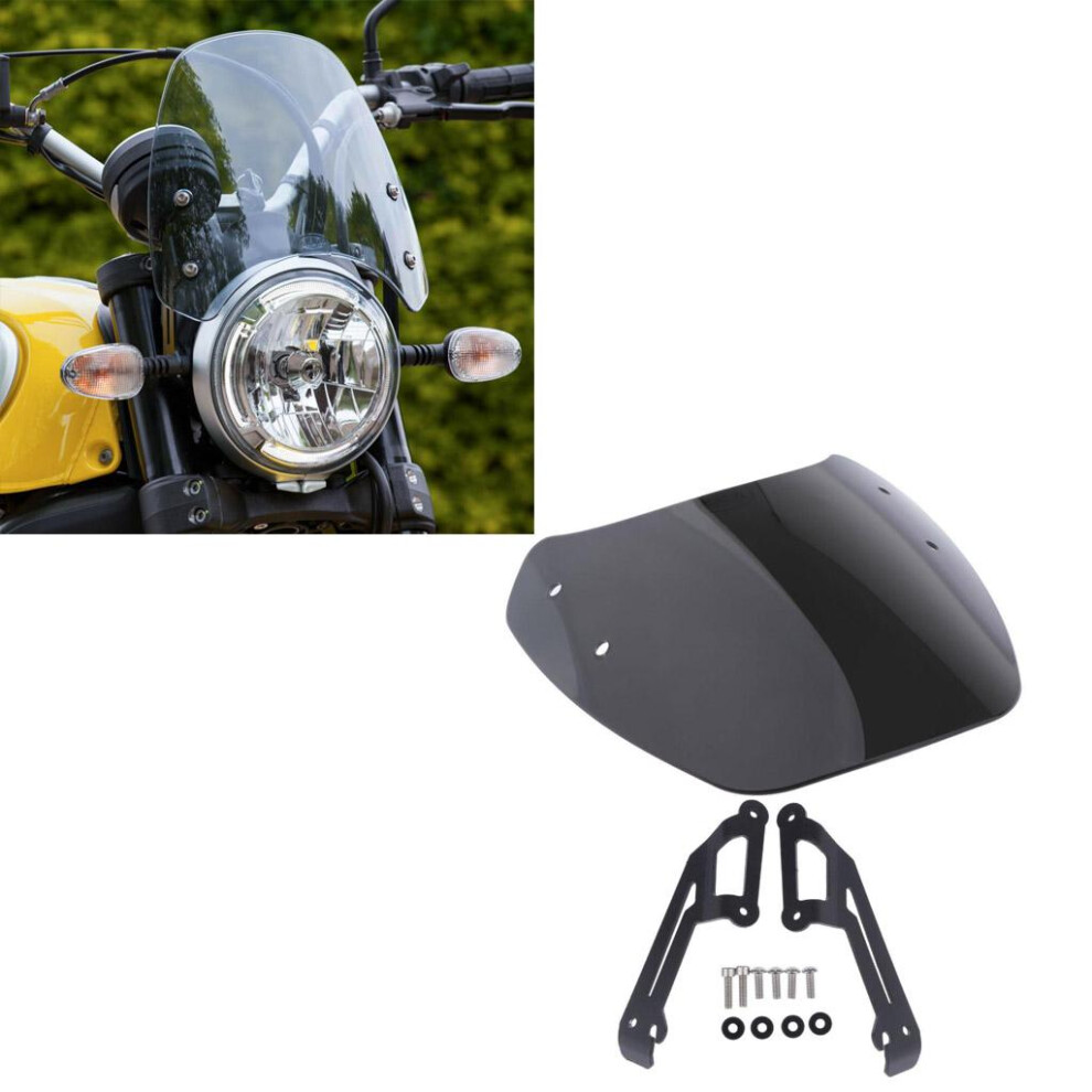 Motorcycle Windshield Wind Deflector W/ Bracket For Ducati Scrambler 1 6901423121294