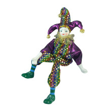Porcelain Clown Dolls with Costume Collectible Cloth for Birthday Gift