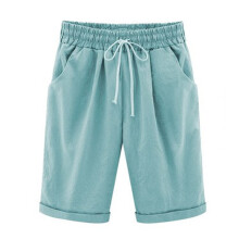 Pantaloncini casual da donna con elastico in vita e coulisse, leggeri e traspiranti, bermuda estivi per il relax, con multi-tasche, elastico in vita