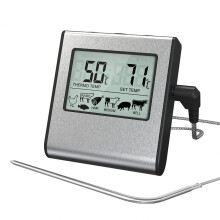 Professionelles digitales Fleischthermometer, wasserdichte und hitzebeständige Edelstahlsonde für Grill, Barbecue, Backofen und Kochen,