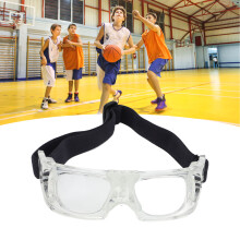 Occhiali da basket per bambini, occhiali sportivi in vetro, con montatura curva regolabile e bianca, senza costi aggiuntivi