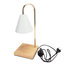 Accendino Candela Riscaldatore Smokeless Dimmable 33,5cm Quercia & Acciaio Luce Bianca EU Plug