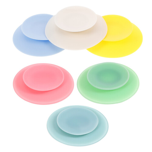 6Pcs Double Sided Silicone Suction Pads For Bowls Non Slip Tableware