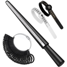 Ring Size Measuring Tool Kit(4 Pieces), Ring Mandrel& Sizer A-Z, US Sizes 0-13, 2 PCS Size 1-17