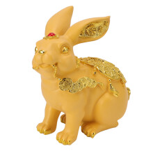 Estatueta da Prosperidade Feng Shui, Estátua do Coelho do Zodíaco Chinês em Resina para Decoração de Mesa, Decoração de Ano Novo com o