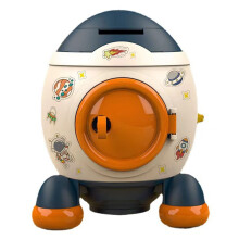 Cofrinho em formato de foguete para poupança, ferramenta de educação financeira para crianças, decoração temática espacial com adesivos