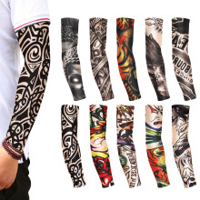 Manicotto tatuato con motivi accattivanti per uomo e donna, manicotti elasticizzati con protezione UV e traspiranti per sport, cosplay e festival,
