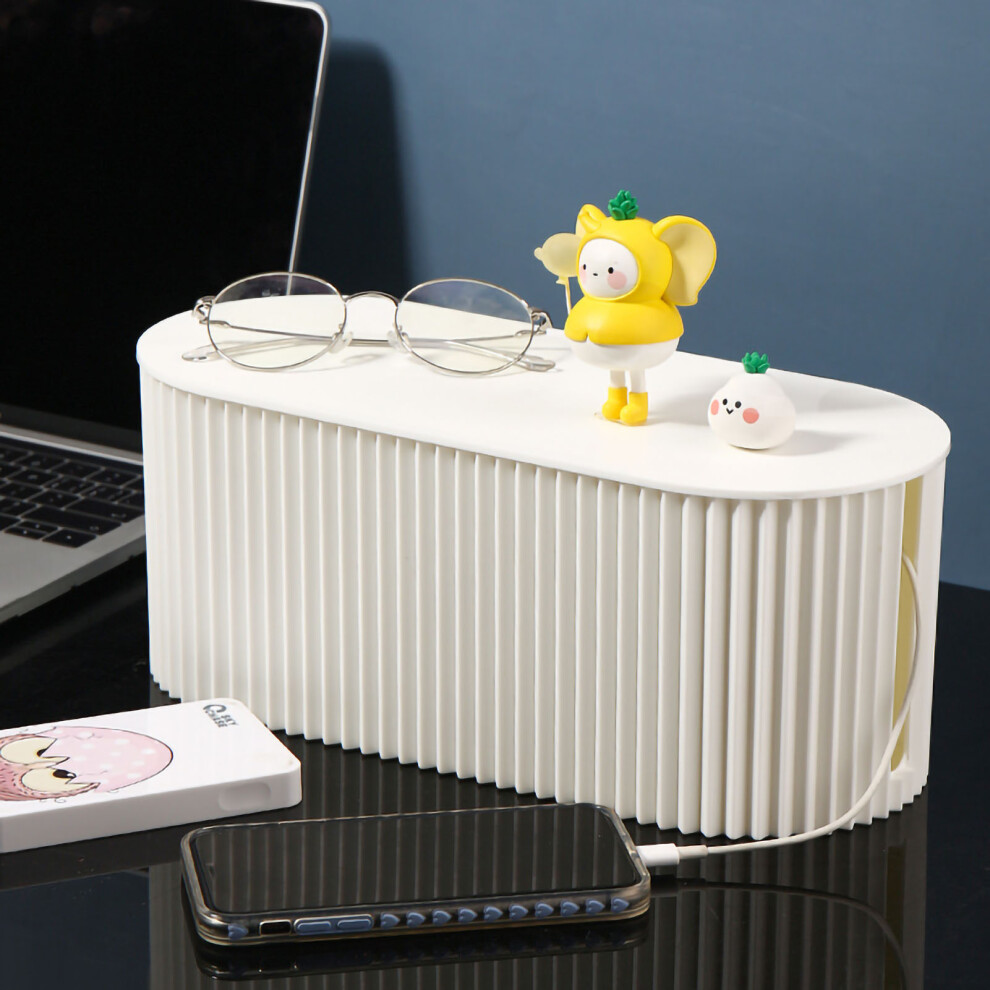 Cable Management Box With Sleek Design, Cord Organizer Box For Power Strip Storage, Impact Resistant Abs Enclosure Featuring Heat And Fire Control, 9433291967782