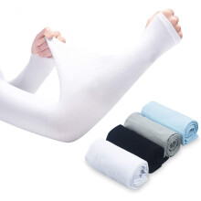 Manicotti rinfrescanti comfort senza cuciture per la protezione solare, manicotti UV in tessuto ad asciugatura rapida con foro per il pollice,