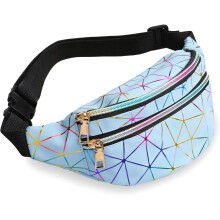 Schimmernde holografische Bauchtasche, metallische Umhängetasche mit verstellbarem Gürtel, geeignet für Outdoor-Aktivitäten und Reisen für Frauen