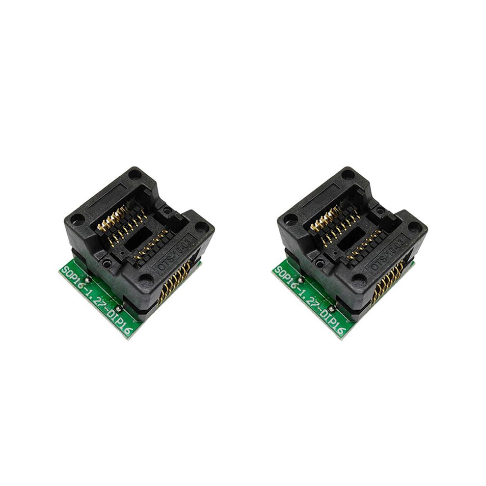 2X Sop16 To Dip16 Ic Programmer Adapter Socket 150Mil Chip Programmer Sop16-1.27 Adapter Socket To Dip16 Ots16-1.27-03 6034050076078
