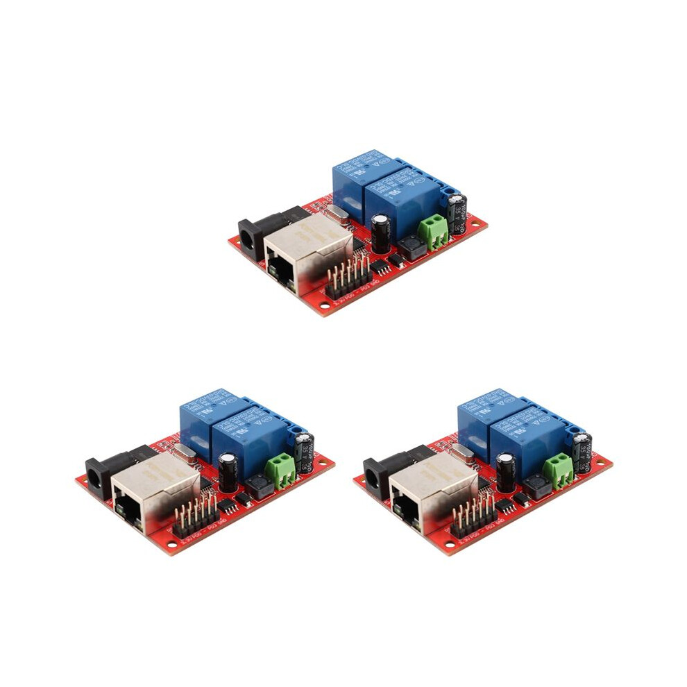 3X Lan Ethernet 2-Way Relay Board Delay Tcp/Udp Controller Module Web Server 6032654943161